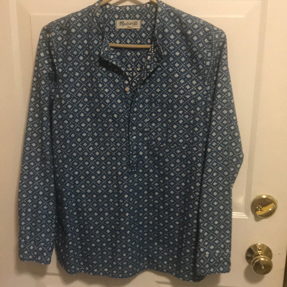 MADEWELL 5 button placket front long sleeved shirt